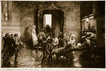 Missionari di misericordia al portico del convento, 1914-19